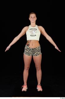  Chrissy Fox leopard shorts standing white tank top whole body 0009.jpg